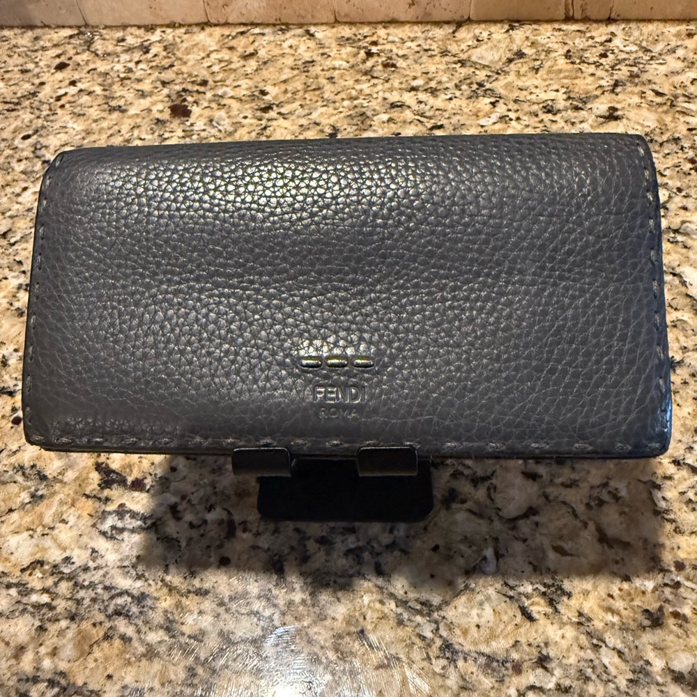 Fendi Grey Selleria Long Wallet